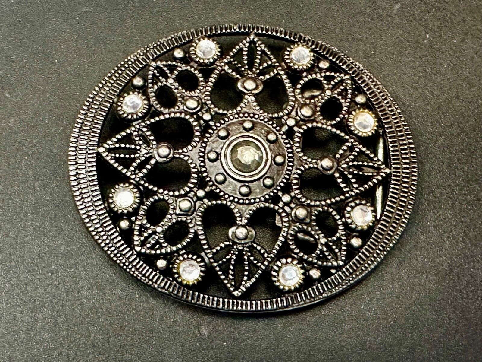 Beautiful Flower Design Rhinestone Accent Open Work Women's Belt Buckle