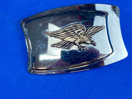 Vintage American Flying Hunting Eagle on black Mirrored belt buckle 