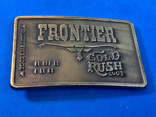 Vintage Frontier gold rush hotel and casino Las Vegas Advertising Belt Buckle 