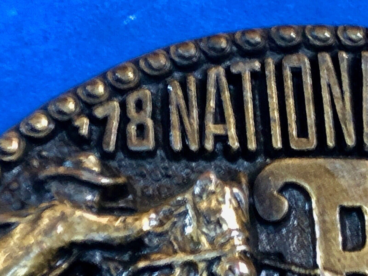 1978 NFR Rodeo Hesston Fourth edition belt buckle - 5th network telecast from Ok