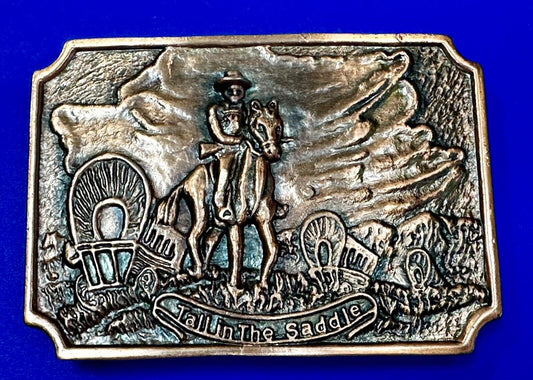 Tall In The Saddle Horse Riding Western Cowboy Vintage Belt Buckle