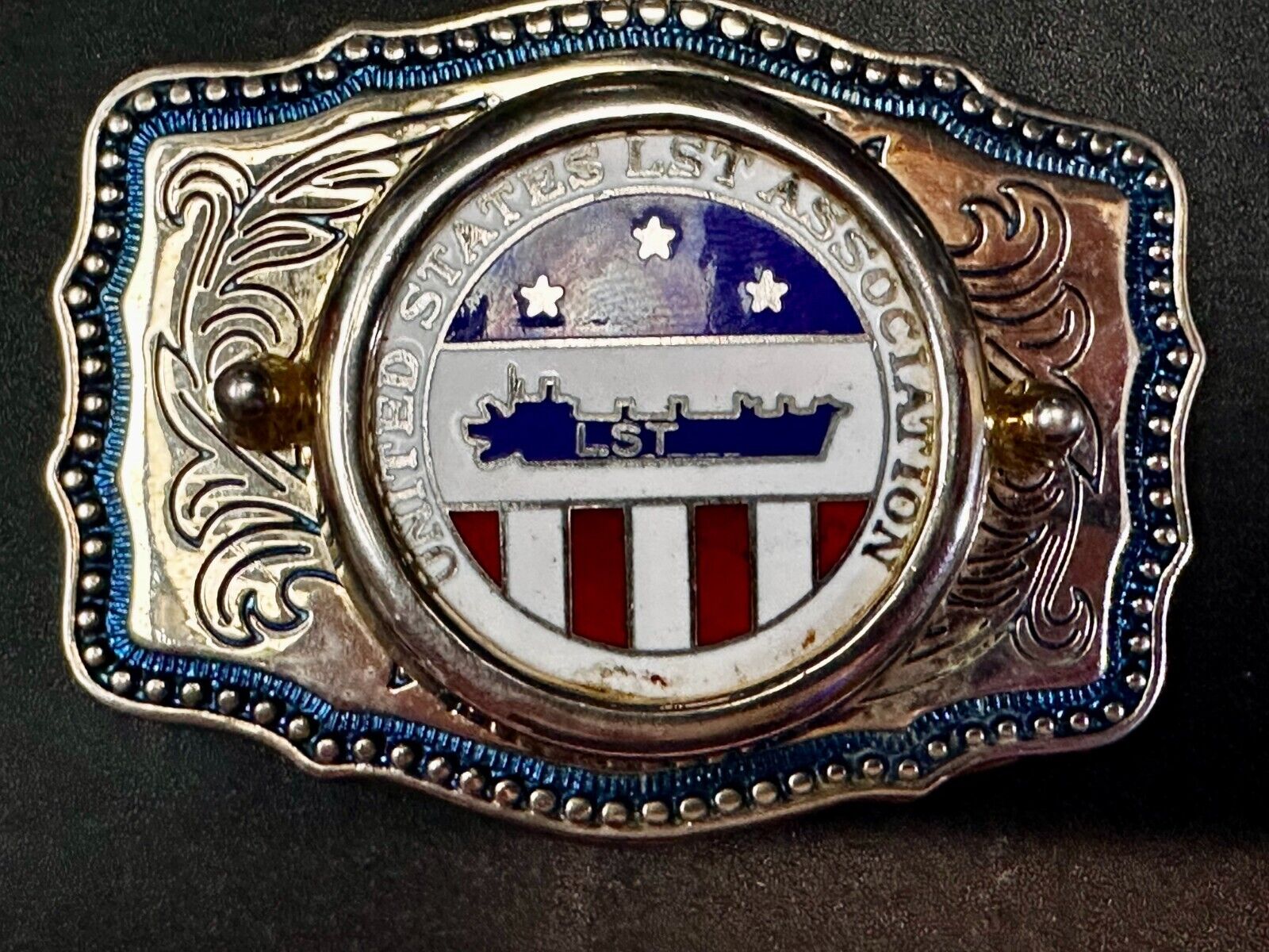 United States LST Association Insert for Coin or Stone Centerpiece Belt Buckle