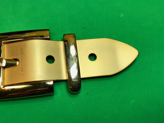 Vintage 2 piece Dress Brass Tone?  Belt Buckle 