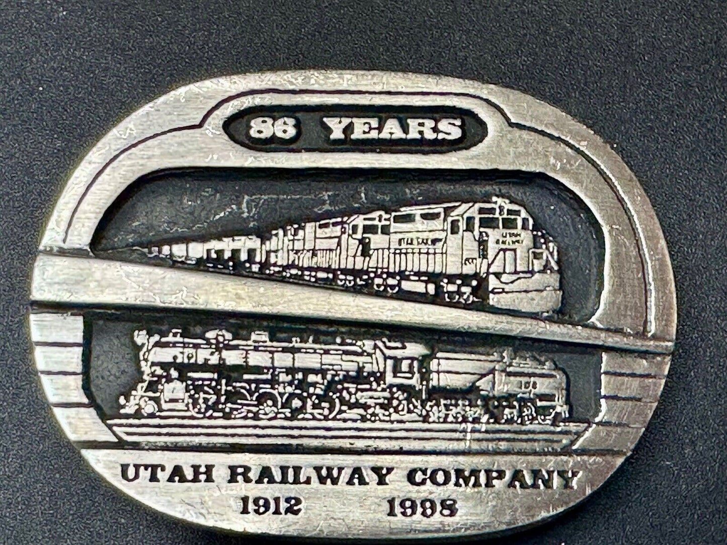 Utah Railway Company Vintage 1998 86 years Commemorative Gary Prazen Belt Buckle