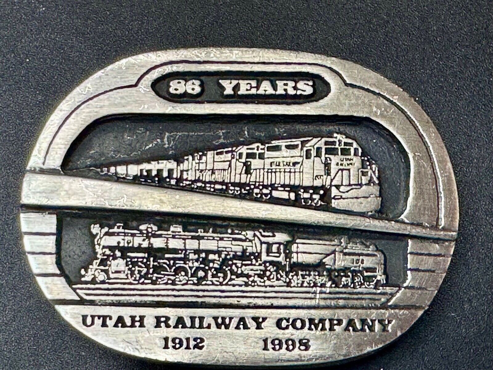 Utah Railway Company Vintage 1998 86 years Commemorative Gary Prazen Belt Buckle