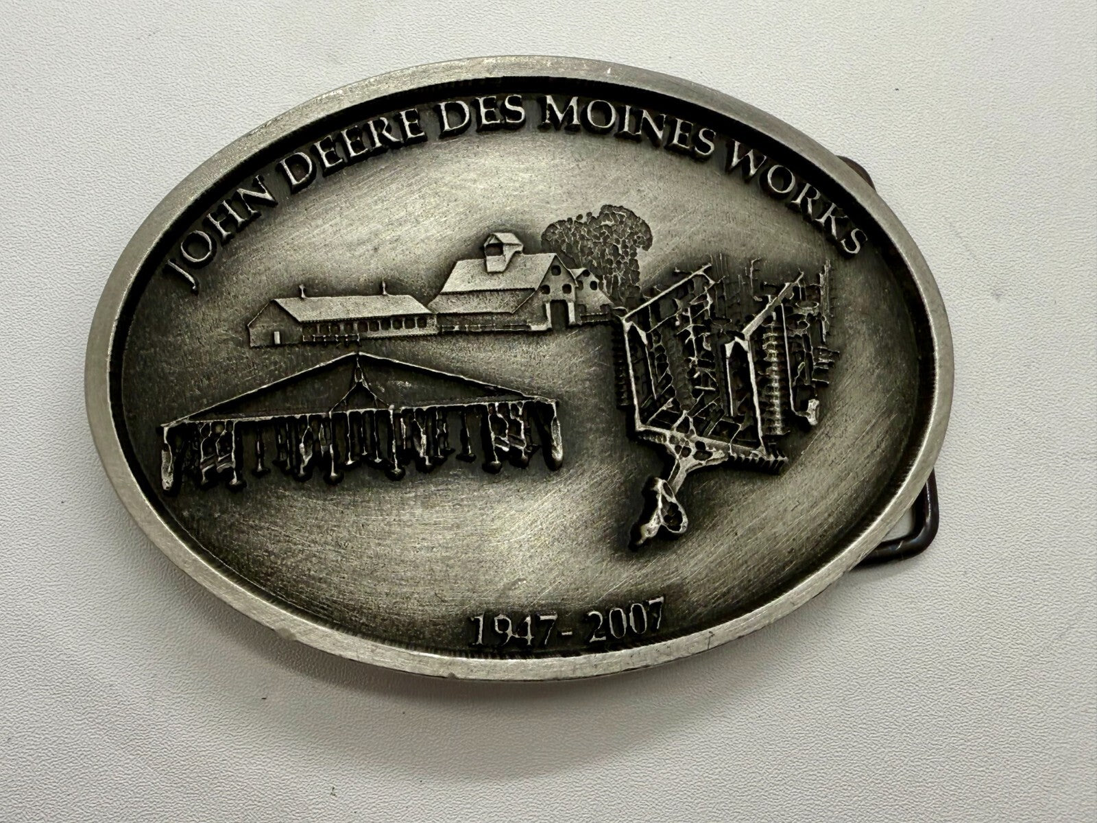 Vintage John Deere Des Moines Iowa Works 2007 Farm Tractors Belt Buckle