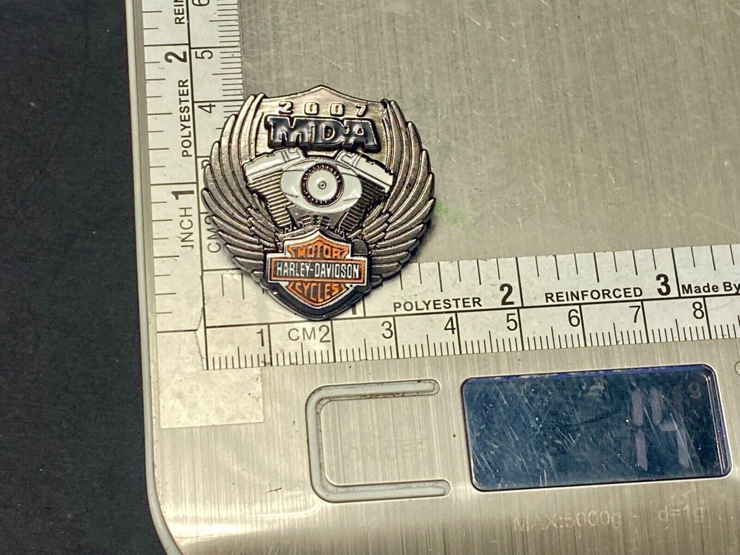 2007 MDR Ride Harley Davidson Motorcycle Collectors pin Engine & Wings