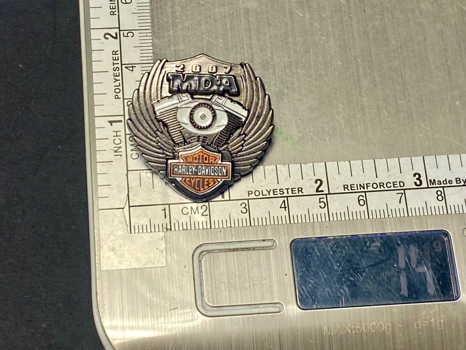 2007 MDR Ride Harley Davidson Motorcycle Collectors pin Engine & Wings
