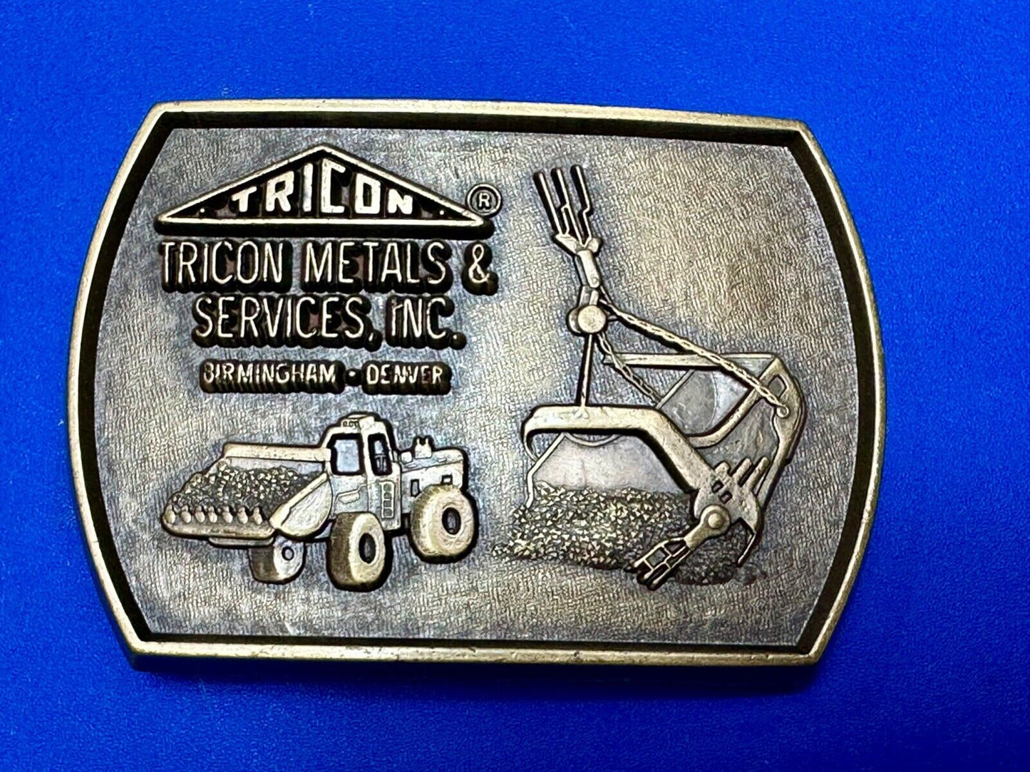 Tricon Metals & services INC Birmingham Denver promo brass belt buckle by RJ