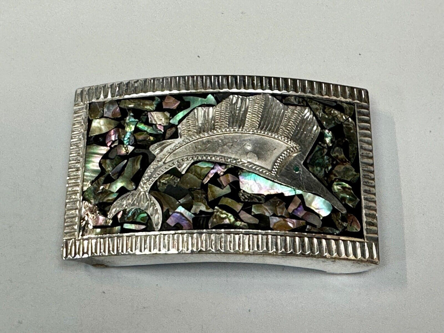 Abalone Shell Swordfish!  QUALITY Sterling 925 Plata Jalisco V.H.L.C Guad Mex