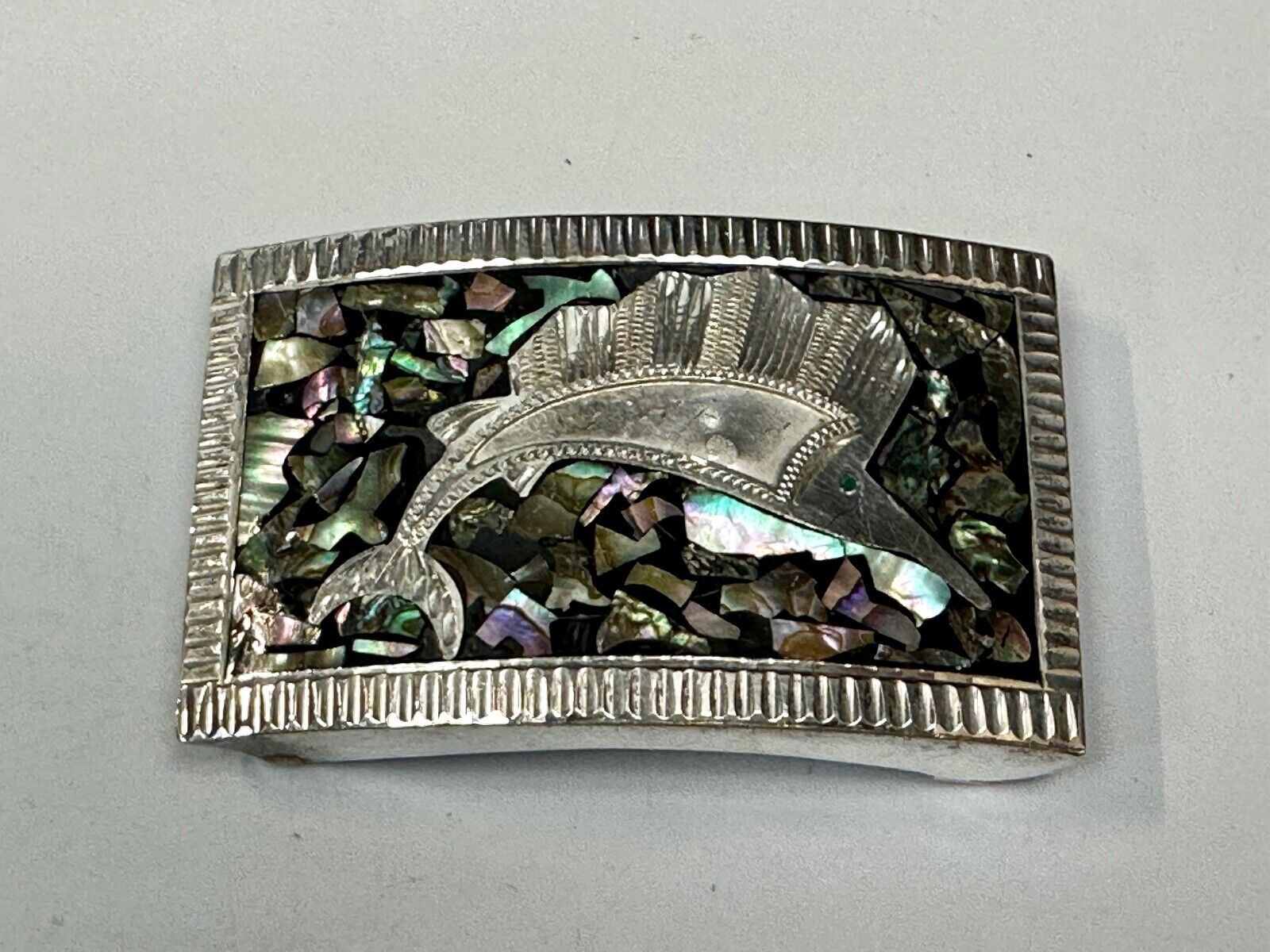 Abalone Shell Swordfish!  QUALITY Sterling 925 Plata Jalisco V.H.L.C Guad Mex