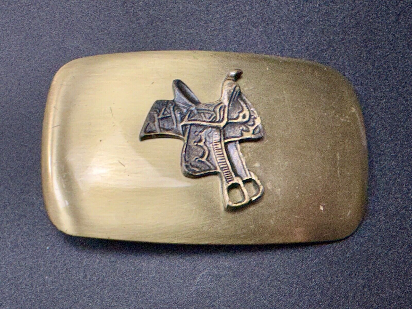 Vintage Chambers Horse saddle on western belt buckle