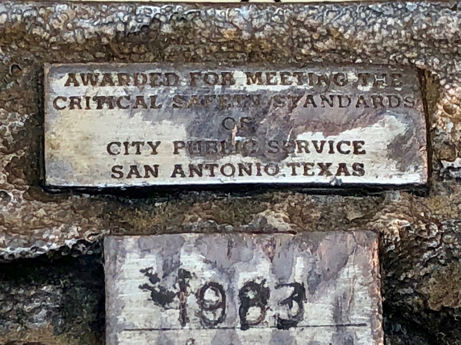 Vintage 1980's Belt Buckle - Texas 20 years safety award - City public Service 