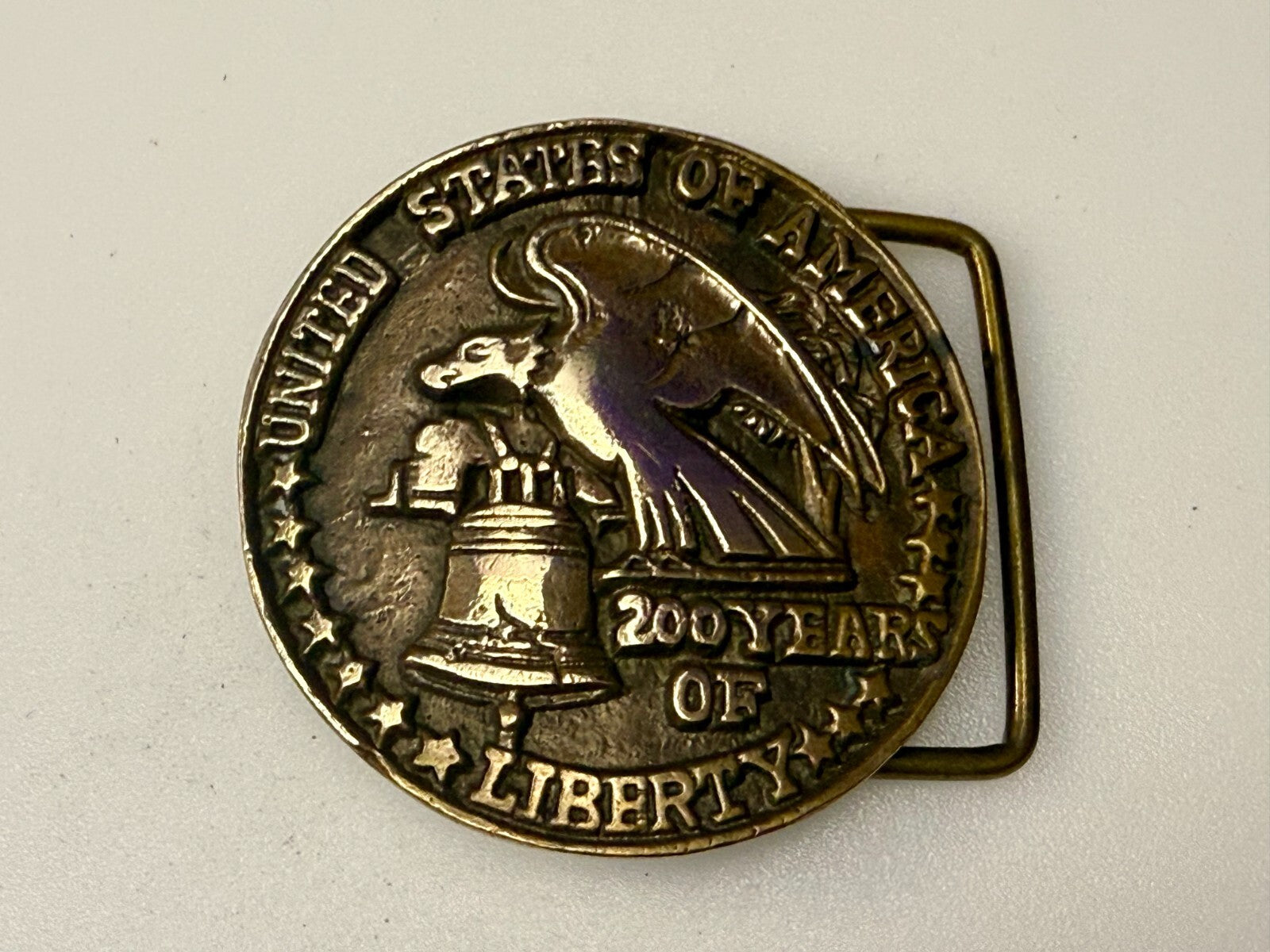 United States Of America 200 Years Of Liberty Solid Brass Belt Buckle Taiwan