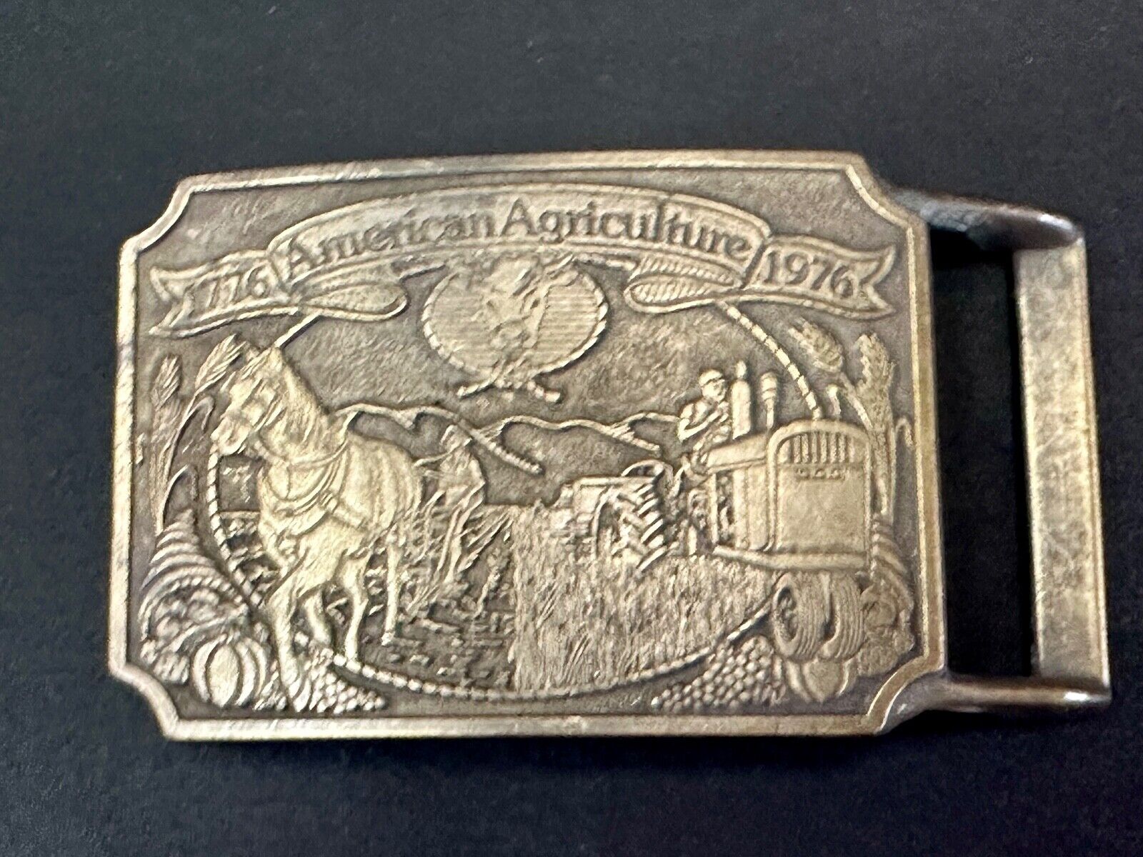 American Agriculture Bicentennial Celebration Ortho sponsored belt buckle