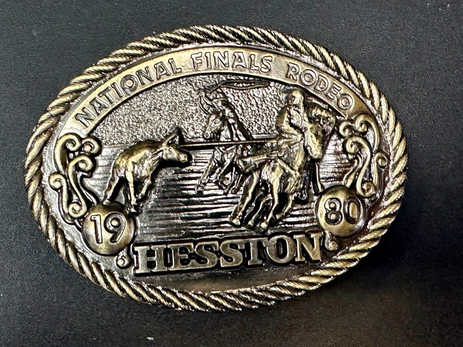 1980 Hesston National Finals Rodeo NFR Limited Edition Collectors Belt Buckle