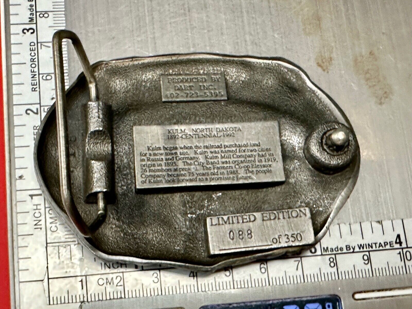 Vintage KULM North Dakota commemorative belt buckle by DART inc.