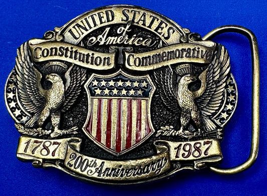 United States of America Constitution Commemorate 200th Anniversary Belt Buckle