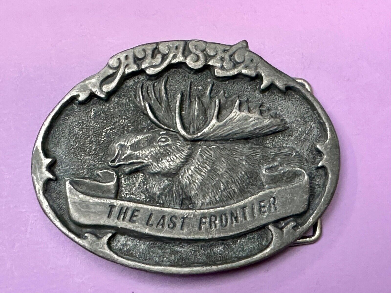 Alaska State - The Last Frontier Vintage Belt Buckle by AK Frontier Arts INC