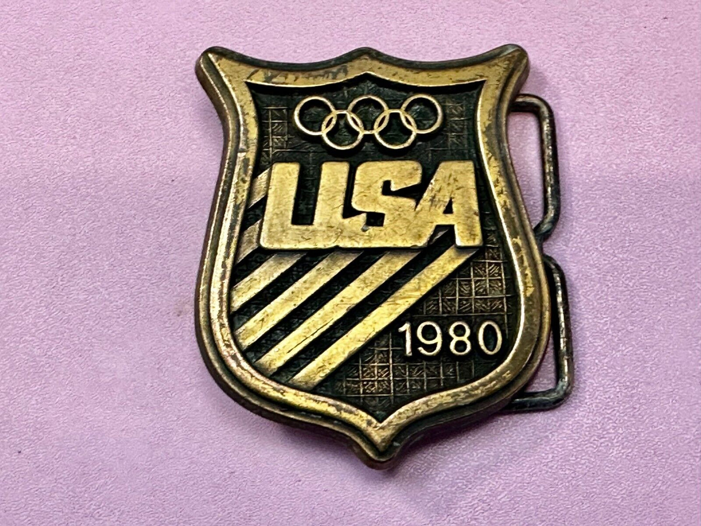 1980 USA Olympic Committee Vintage Paul Rollins Belt Buckle by RJ