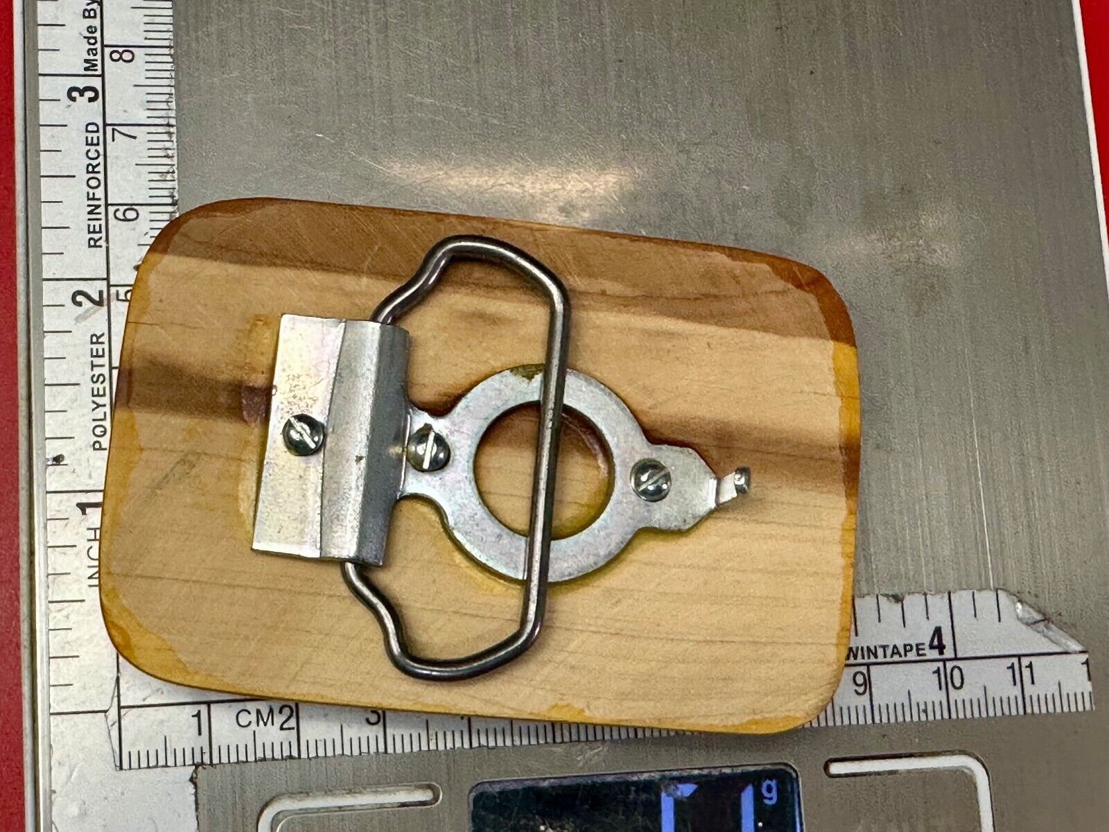 U.S.S Little Rock Combat Navy Ship Pin Custom Artisan Inlaid to Wood Belt Buckle