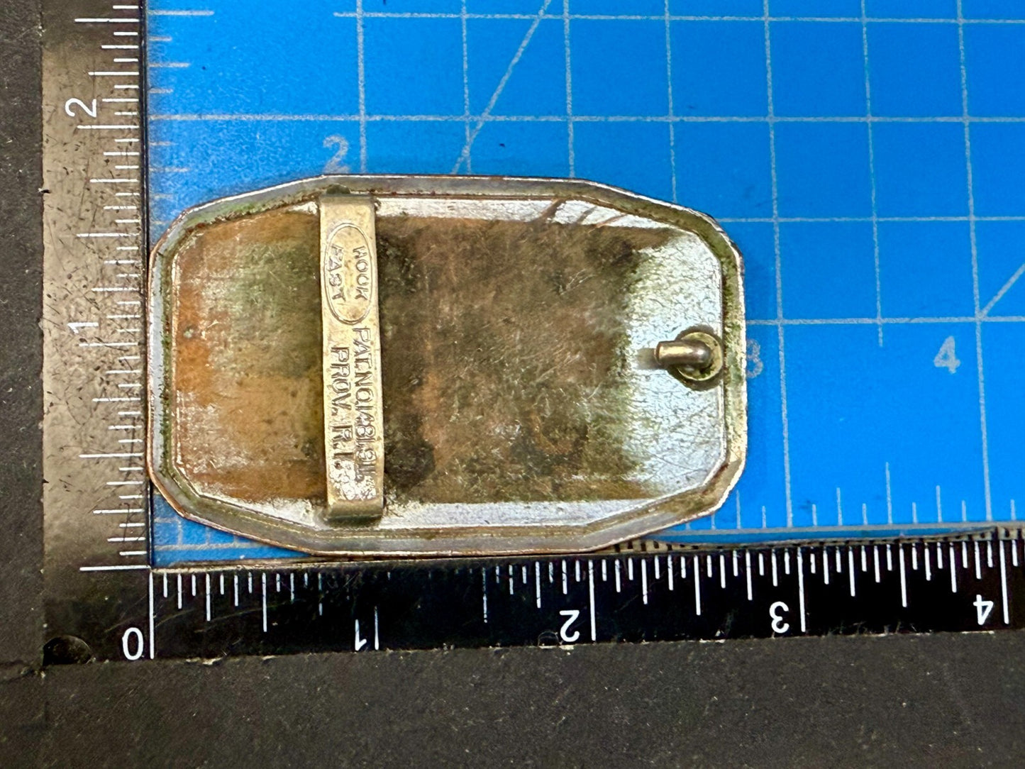 Three Letter AAA Logo Symbol Unknown? WOW Co Antique Hook-Fast Belt Buckle
