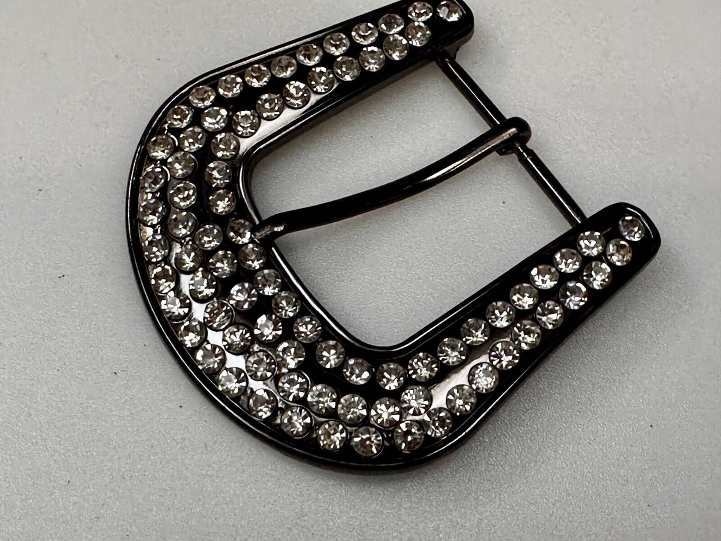 5 Lot Large Rhinestone Covered Ranger Style Gray Color NOS Western Belt Buckle