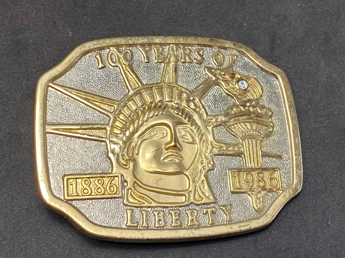 100 Years Of Lady Liberty - Nyc Iconic American Symbol Statue 1986 Belt Buckle 