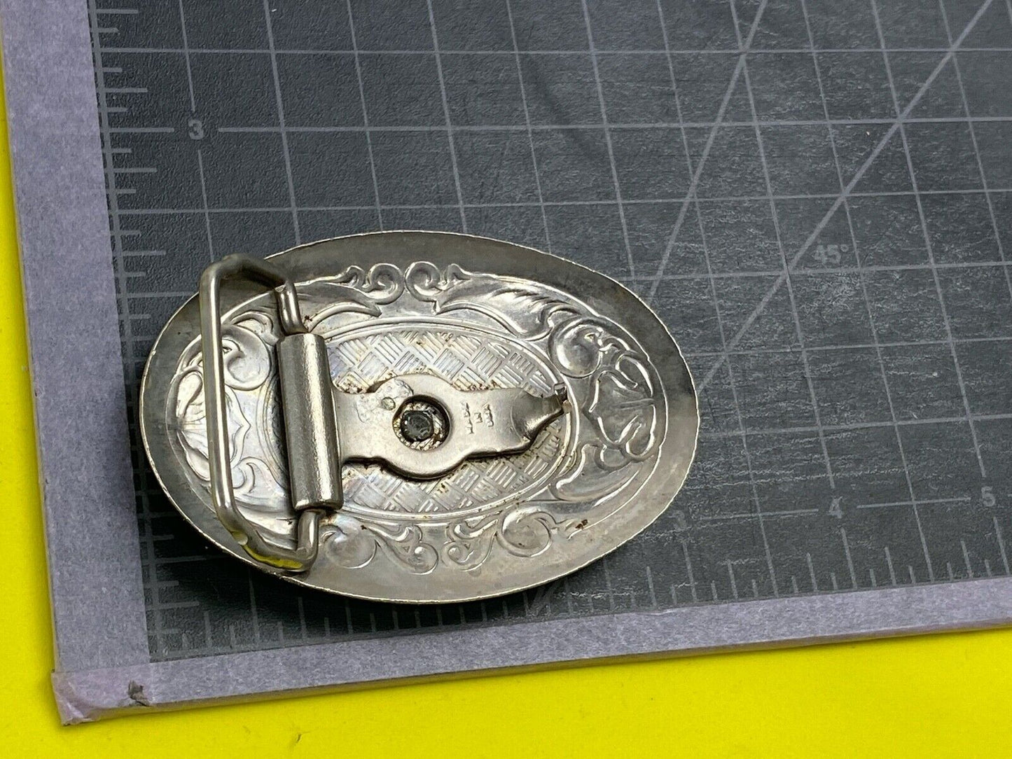 Vintage Horse Saddle Western Belt Buckle - Two Tone - Quality! Usa Made 