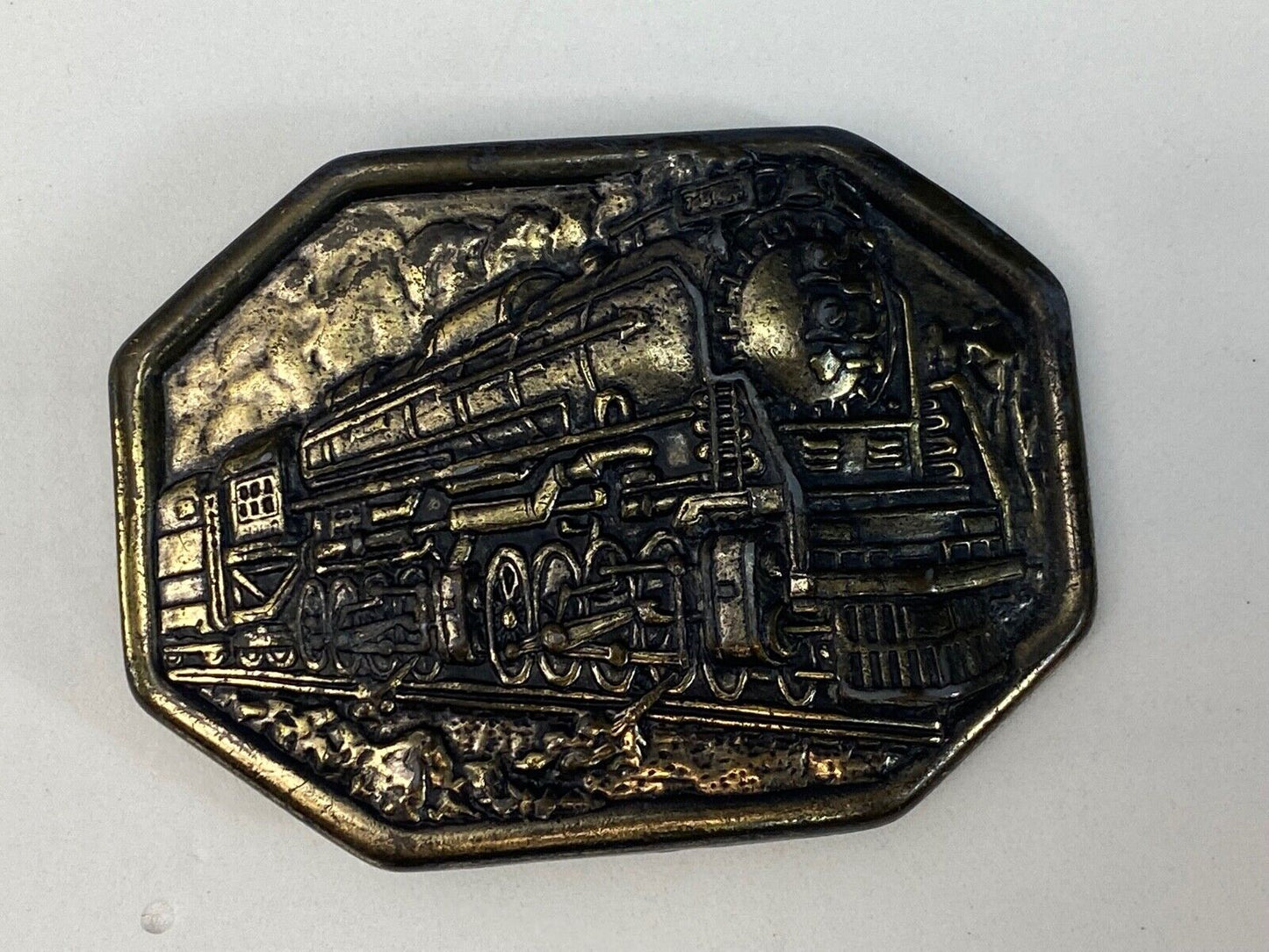 Vintage Avon Steam Train Locomotive Belt Buckle From The 1970S Very Detailed