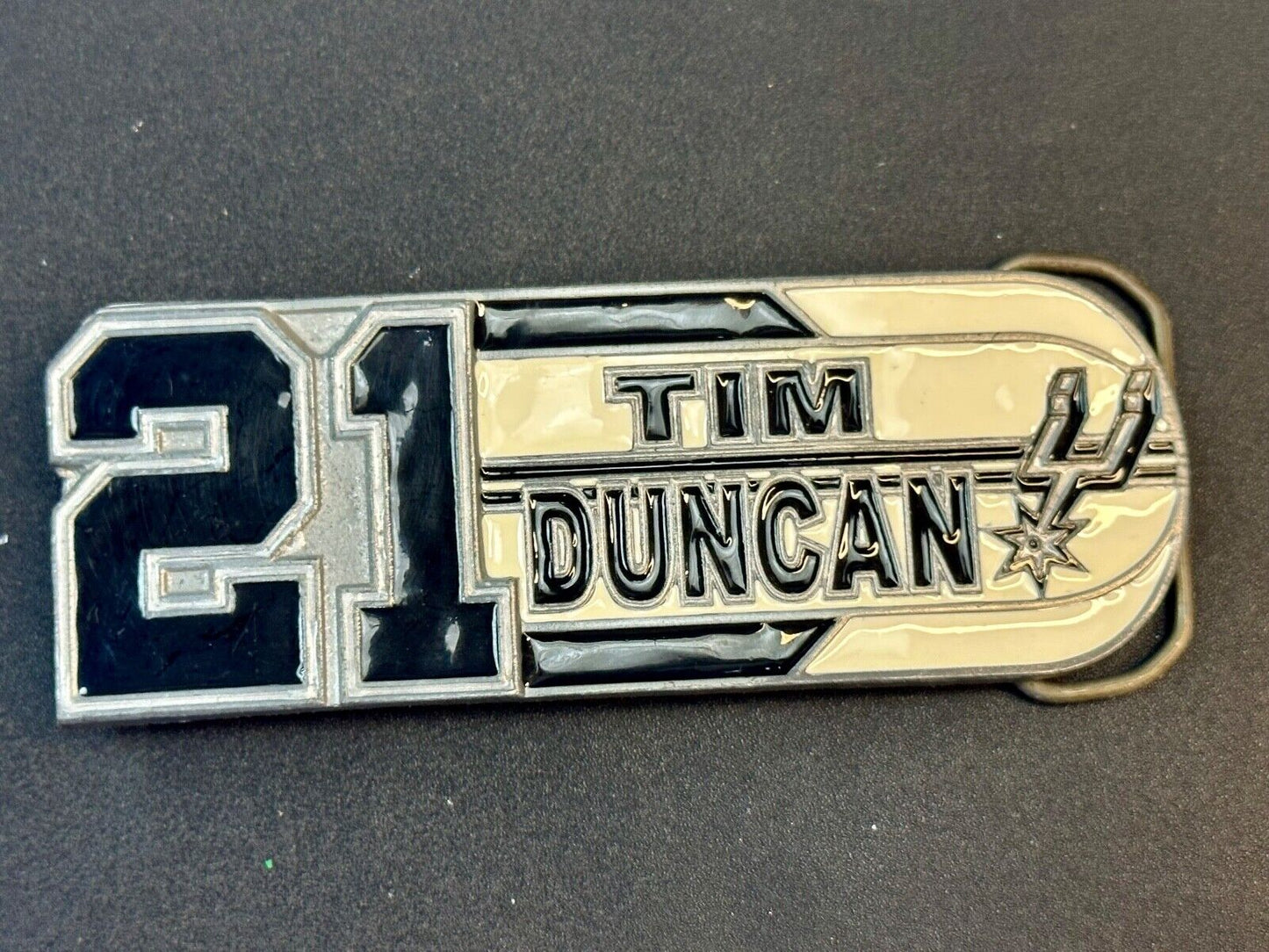 #21 Tim Duncan Texas NBA SAN ANTONIO SPURS Great American Products Belt Buckle