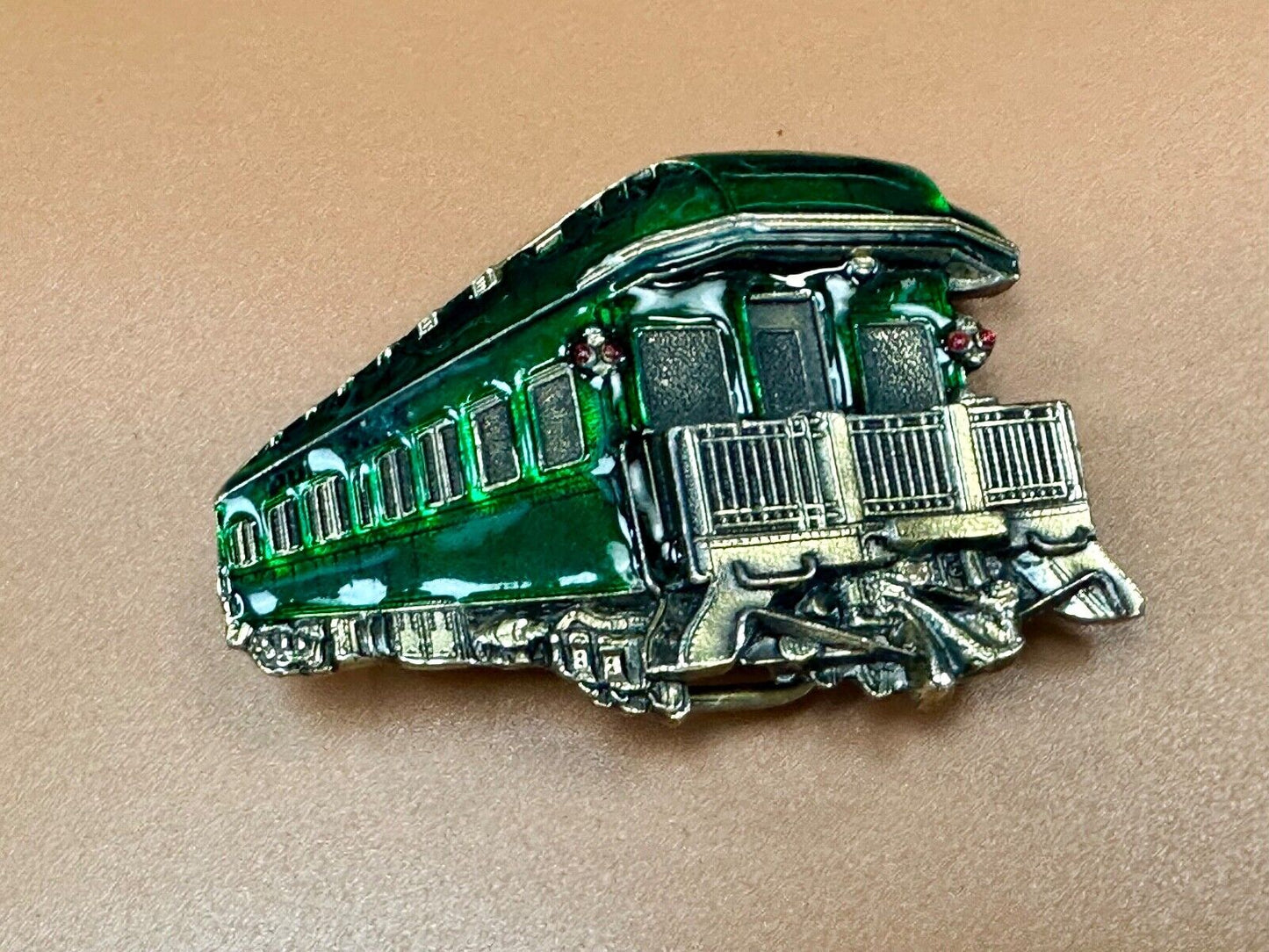 1980 Pullman Train RR Railways collectors GREEN - Great American belt buckle co