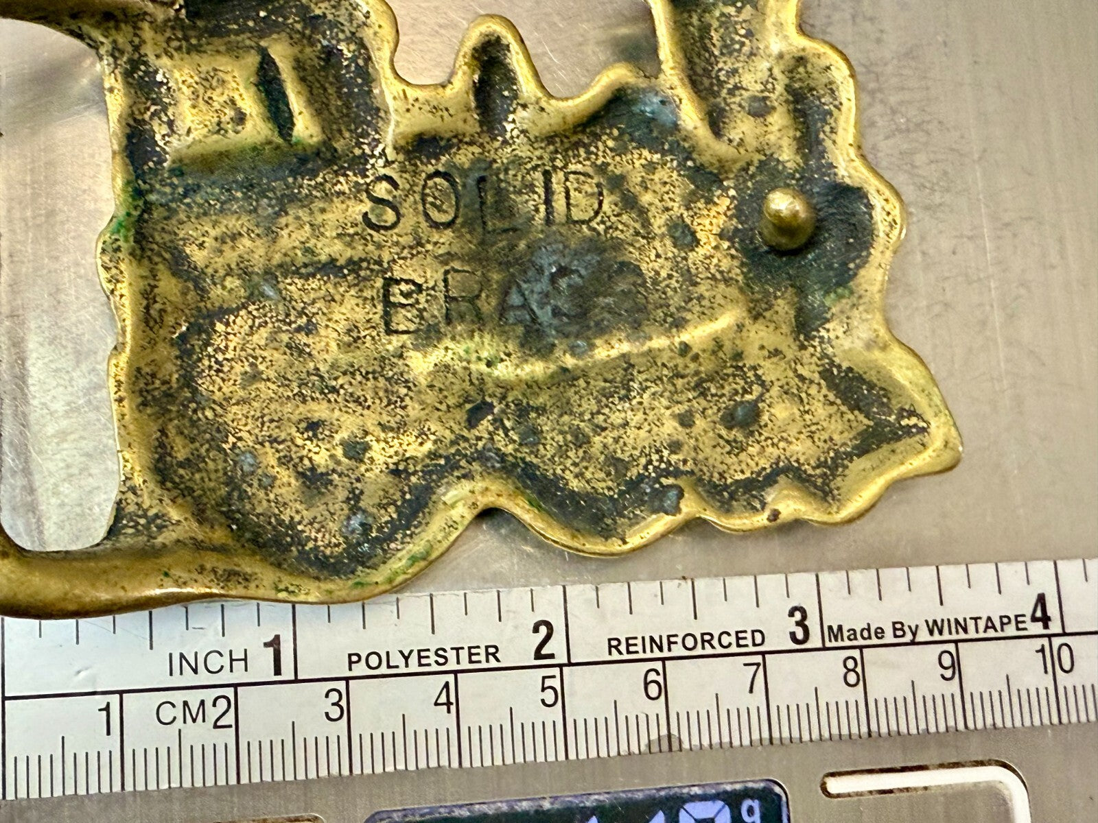 Toy Railroad Steam Engine Locomotive Train Cutout Solid Brass Belt Buckle