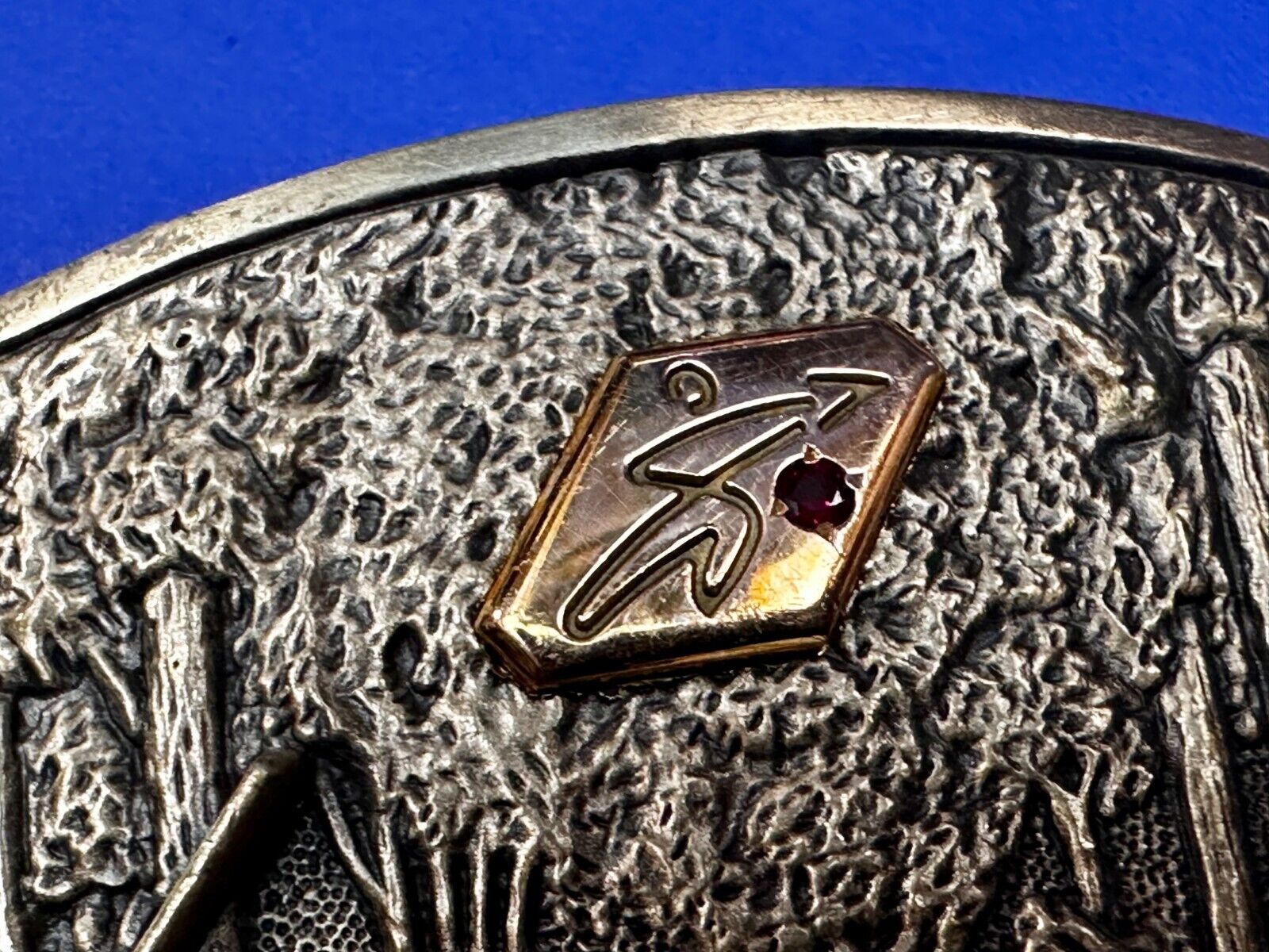 Bird Quail Dog Hunting Hunter Shotgun 1981 Belt Buckle OC Tanner - 10K Gold Logo