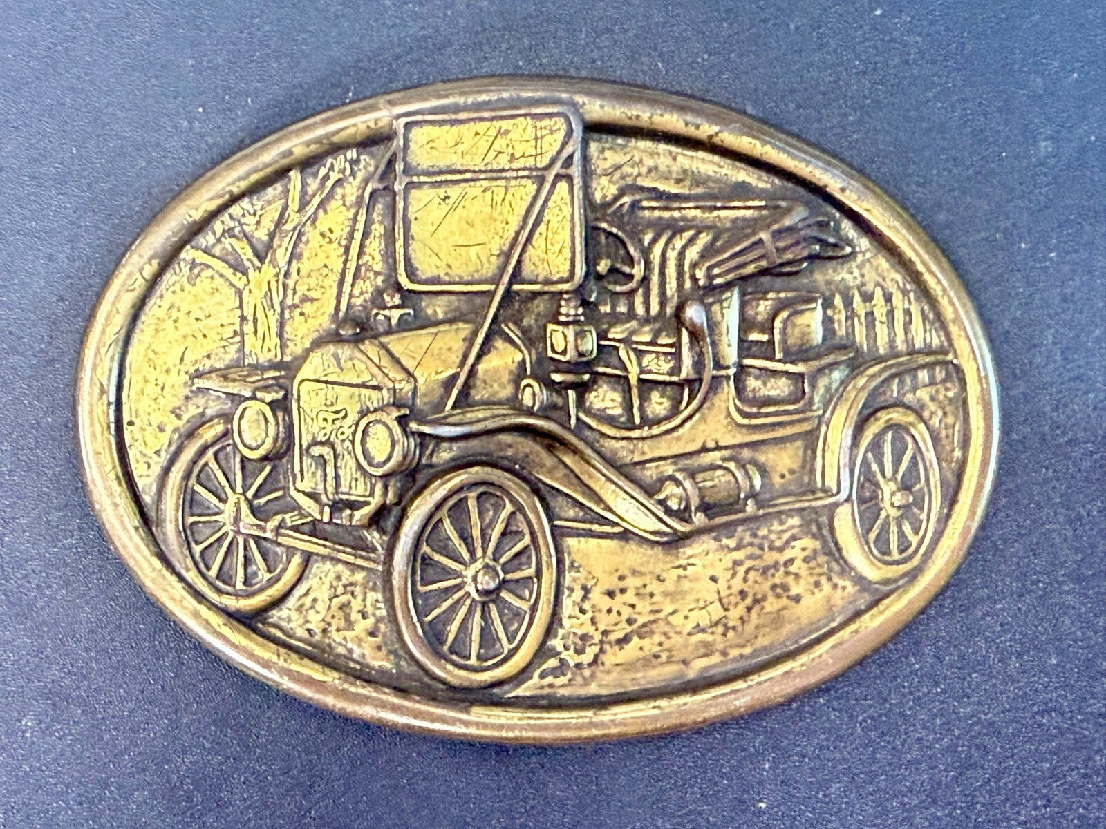 Vintage Avon Collectible Ford Model T Car Collectors Brass Tone Belt Buckle