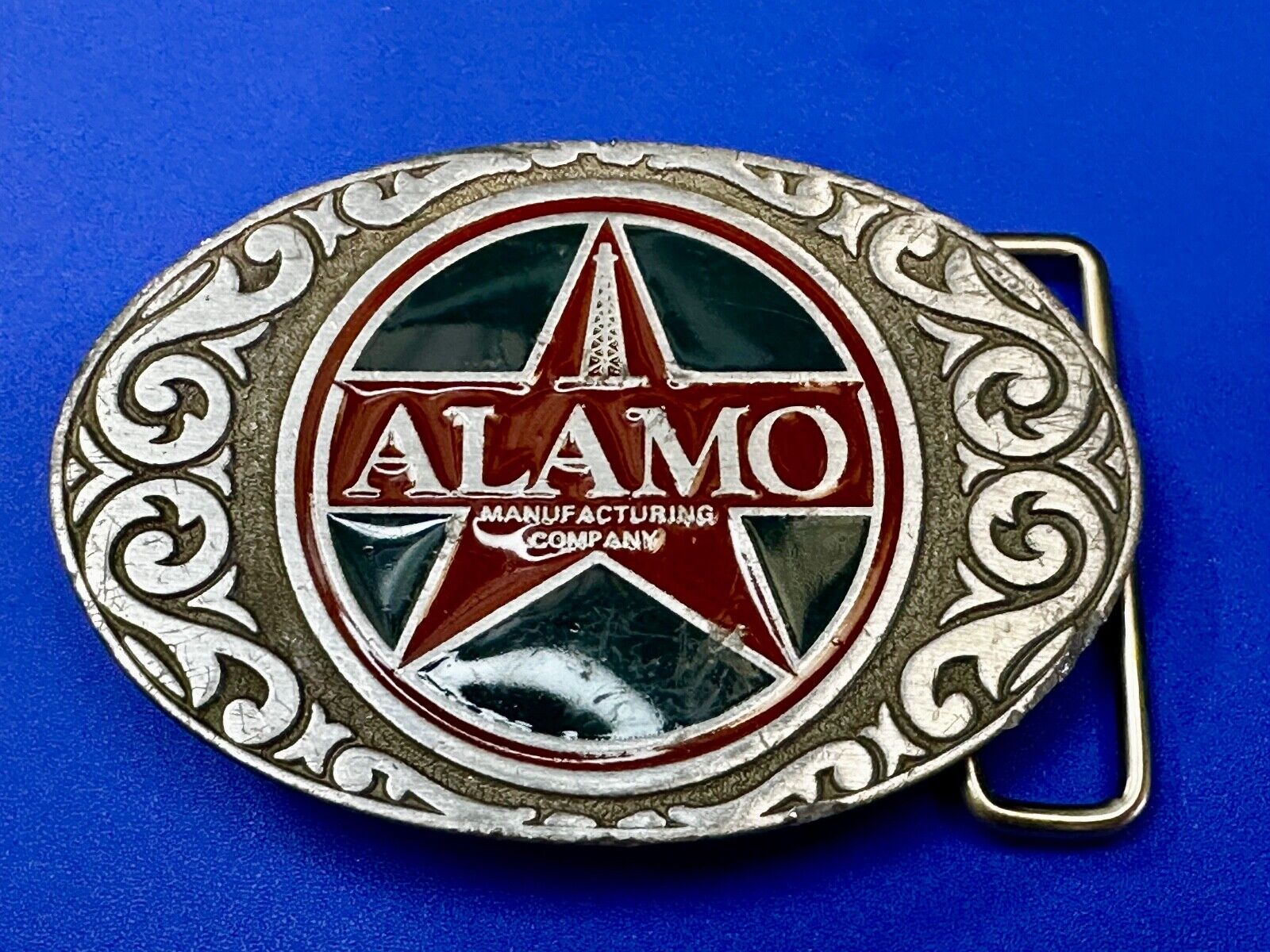 Alamo Oil Well Drilling Company Vintage Texas Star Vintage CD-Hit Belt Buckle
