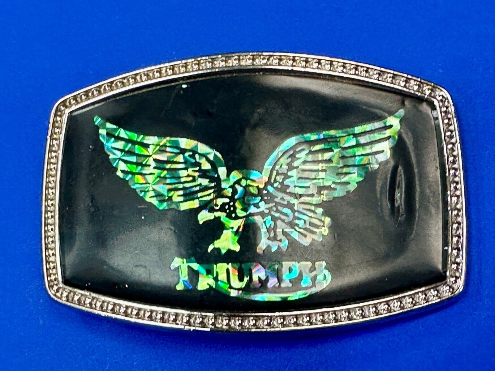 TRIUMPH MOTORCYCLES Eagle emblem Holographic retro style logo belt buckle