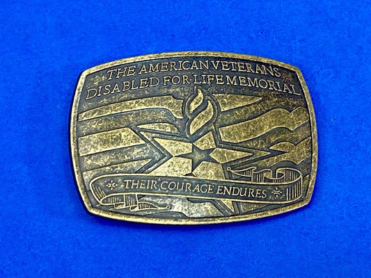 The American Disable Veteran Memorial Belt Buckle  Their Courage Endures.