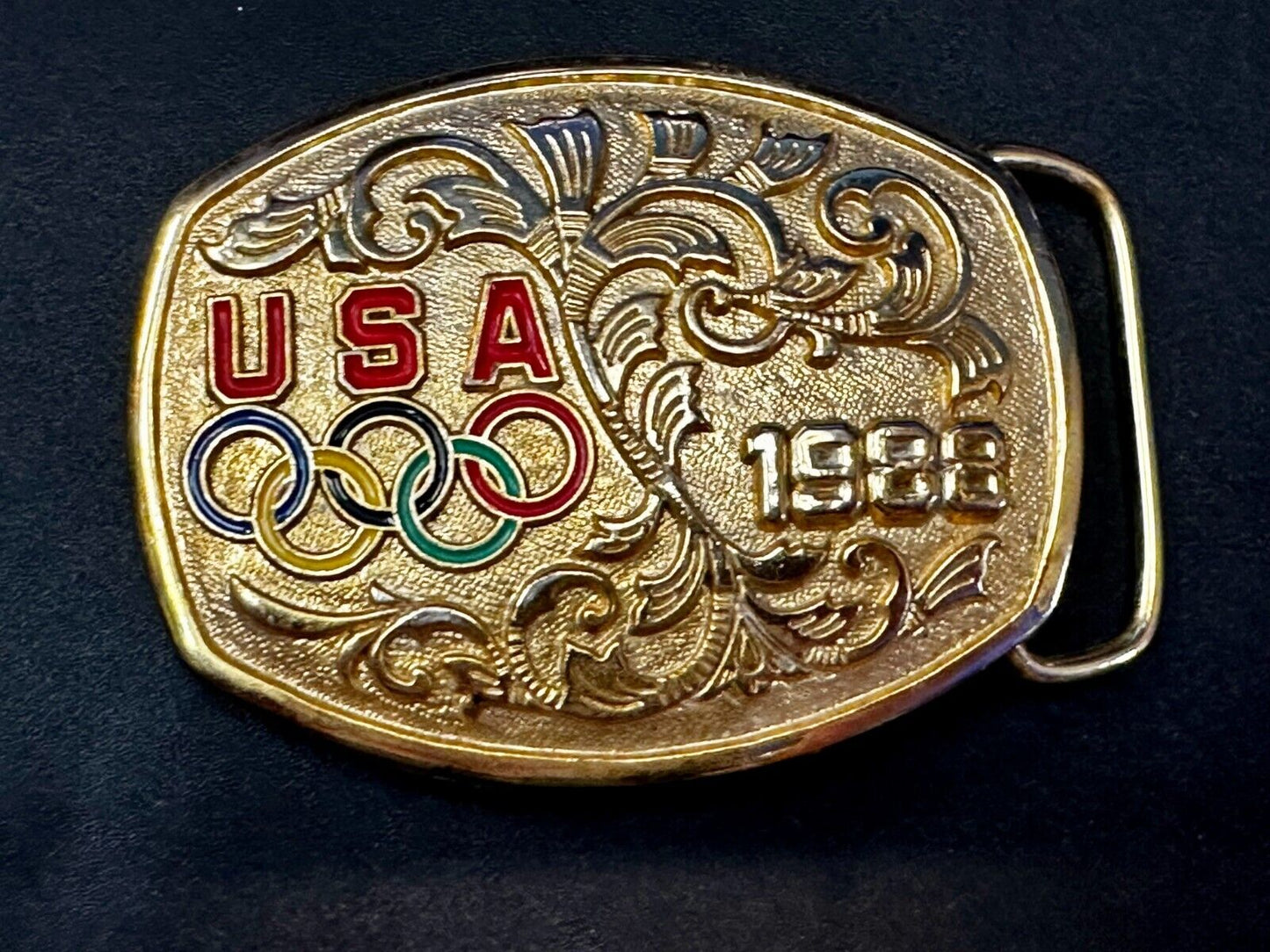 USA 1988 Olympic Games Commemorative Vintage Belt Buckle