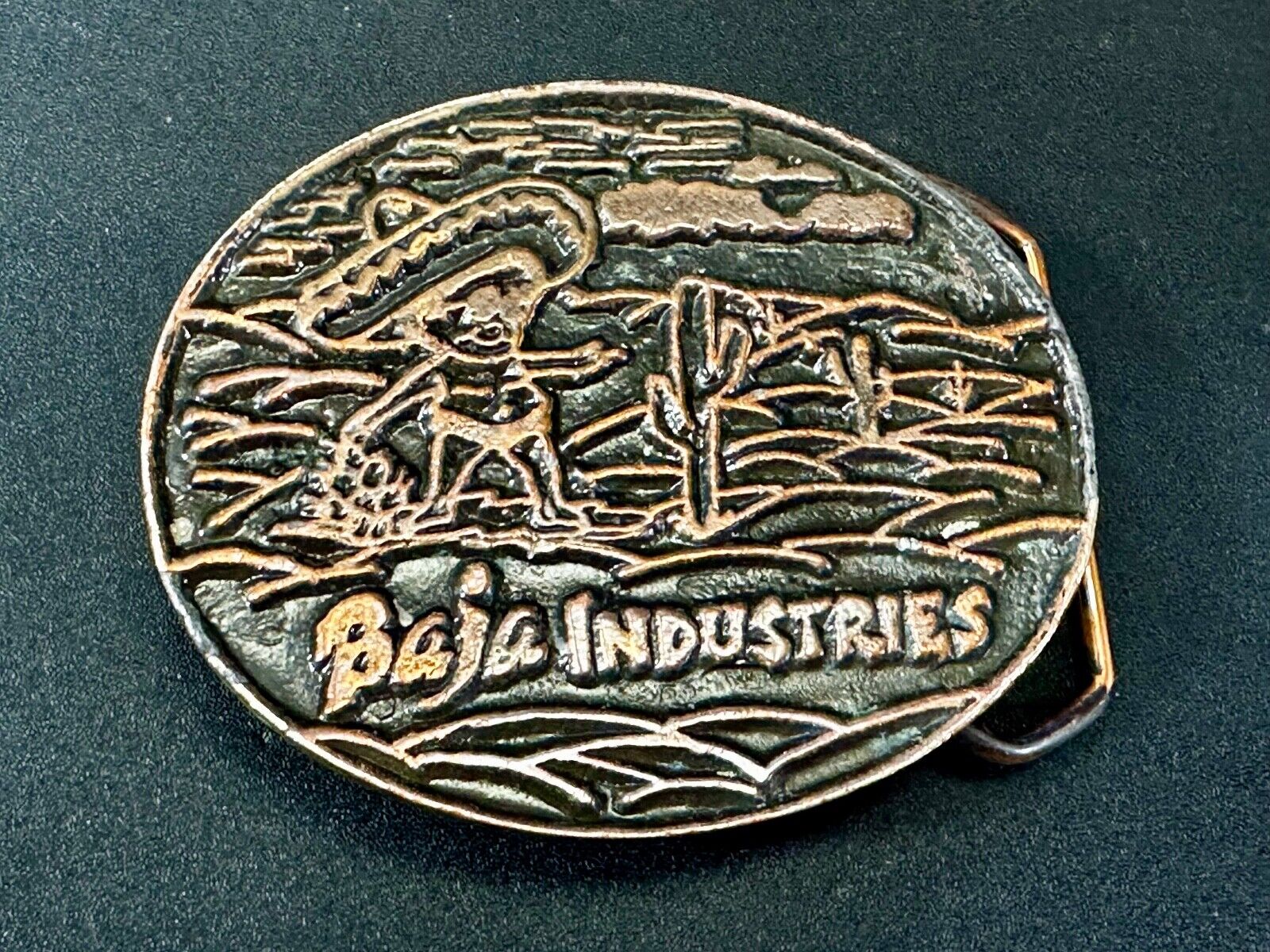 Baja Industries Company Logo? Round metal Belt Buckle