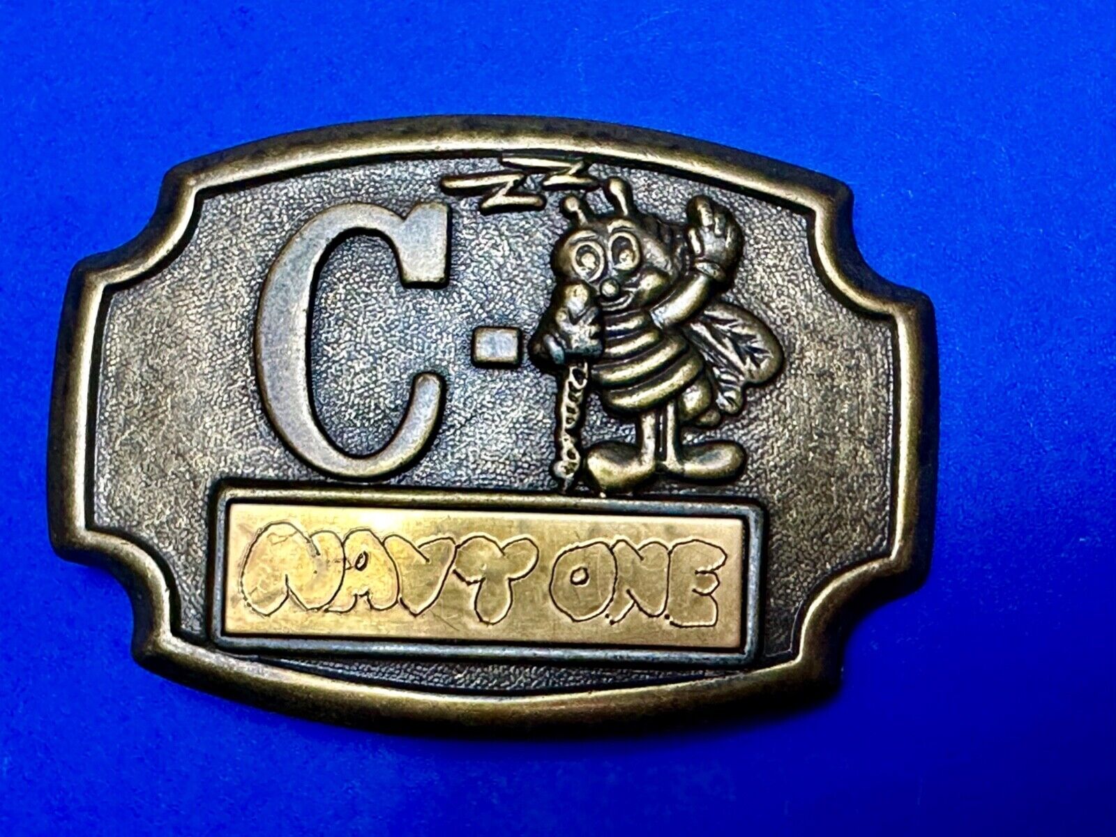 U.S. NAVY SEABEE Letter and Animal - COMBAT WARFARE HERO BELT BUCKLE