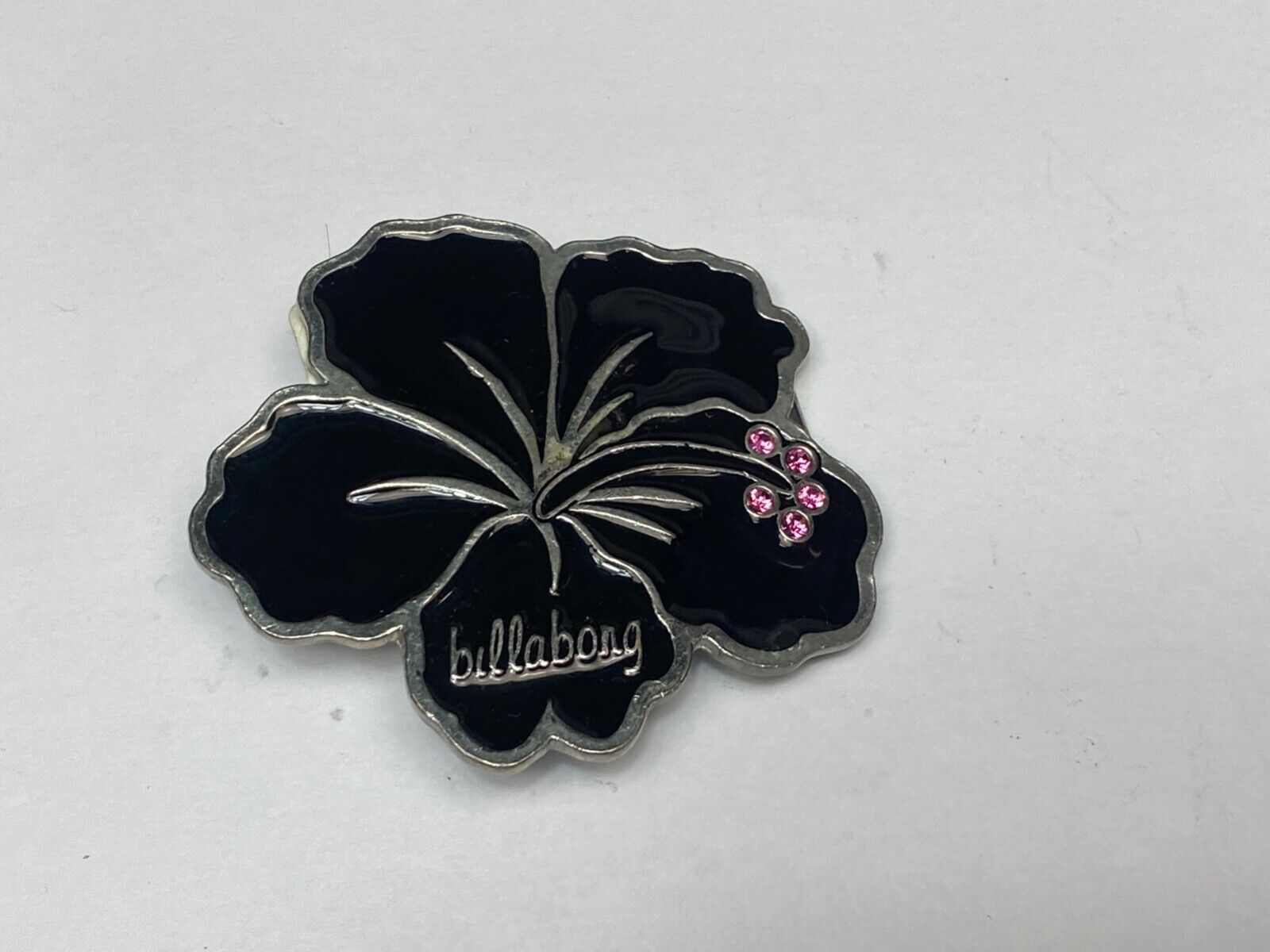 Billabong Belt Buckle Black & Silver Jeweled Flower - Australian Surf Company