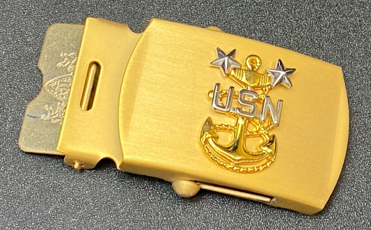 Usn United States Navy  - Star Anchor Eagle Emblem Nos Belt Buckle For 1" Belt