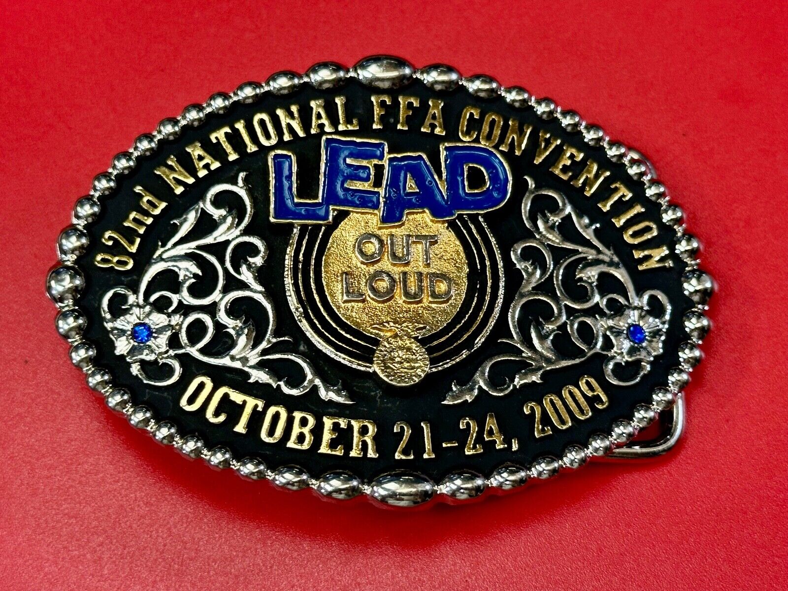 82nd Farmers FFA Convention LEAD OUT Loud 2009 Montana Silversmiths belt buckle