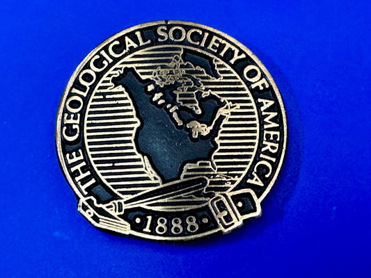 The Geological Society of America vintage solid brass round belt buckle