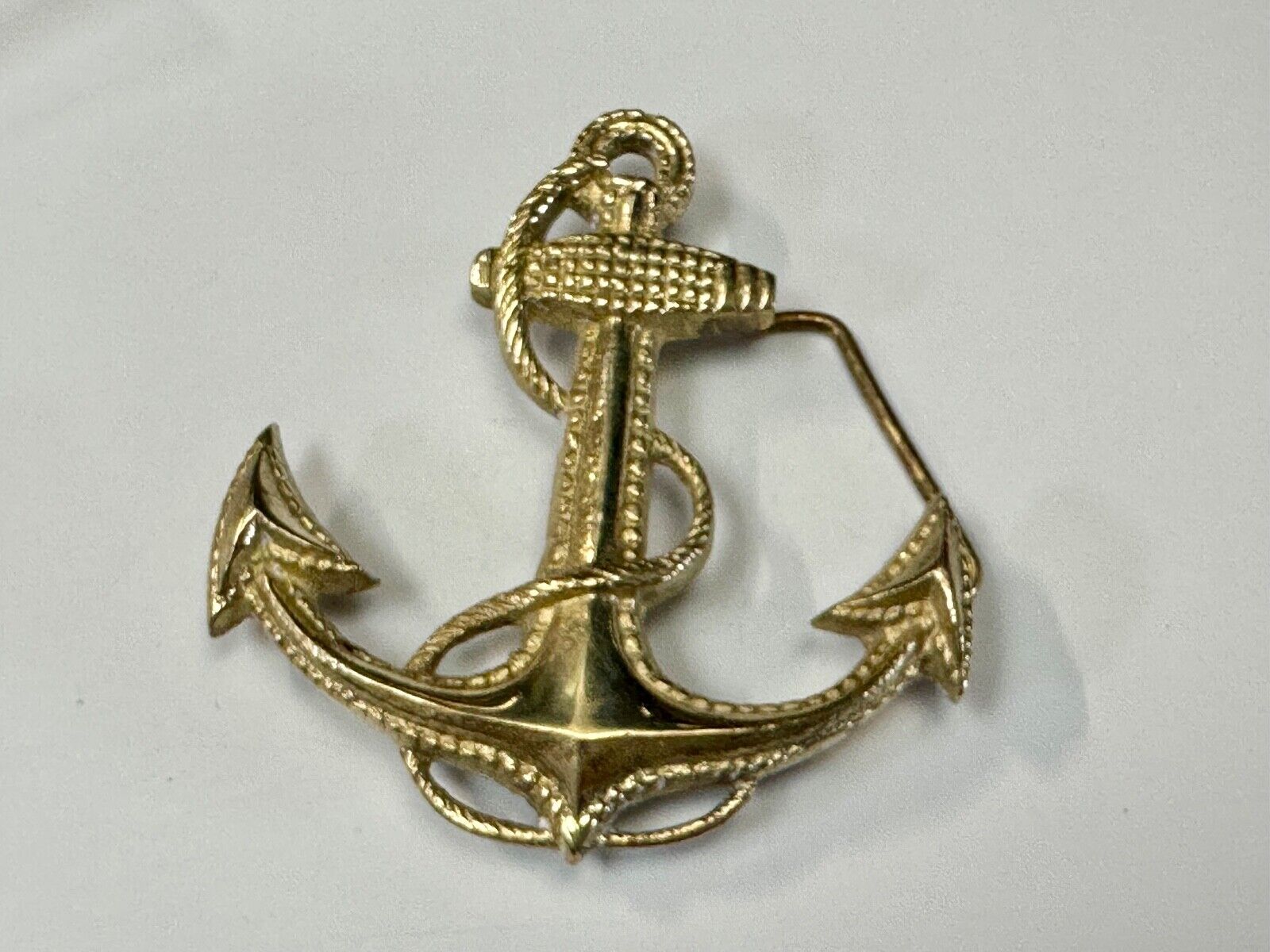 Anchor and Rope Maritime nautical large 4" wide figural Belt Buckle stamped 189