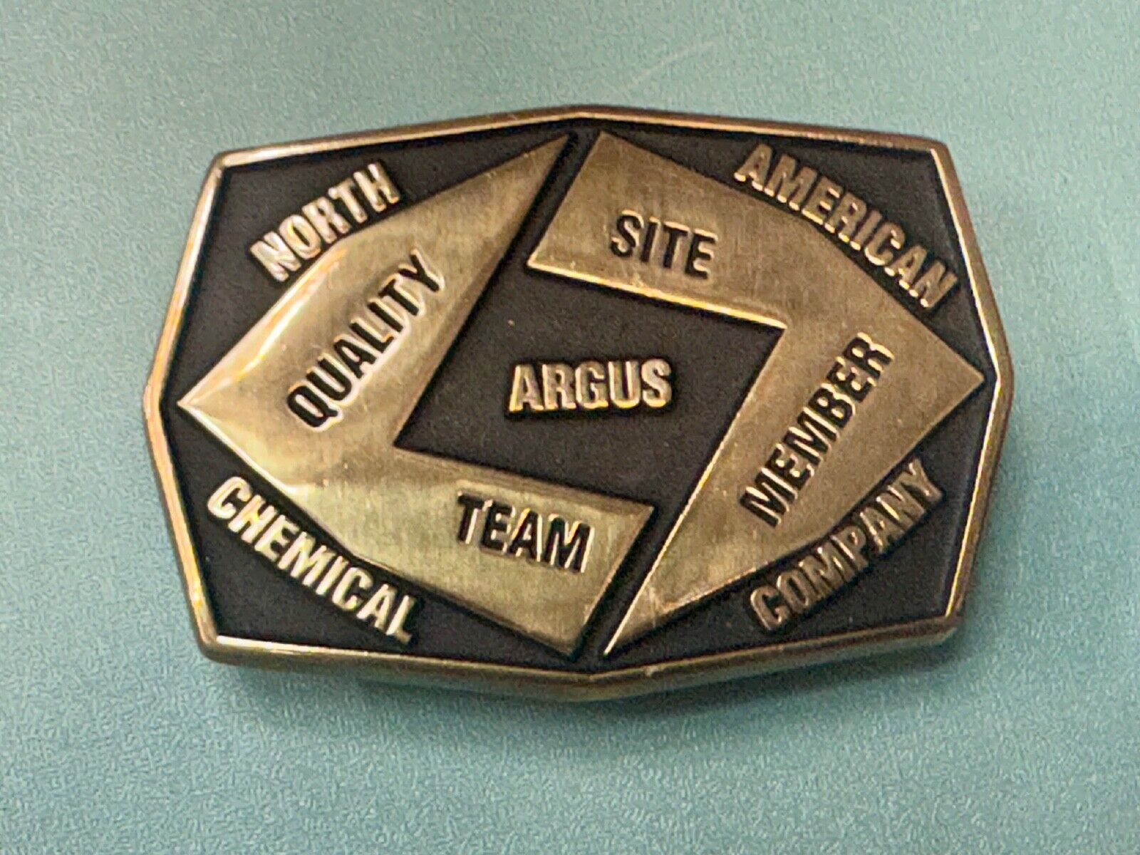 Aegius North American Chemical Company team member brass Anacortes belt buckle