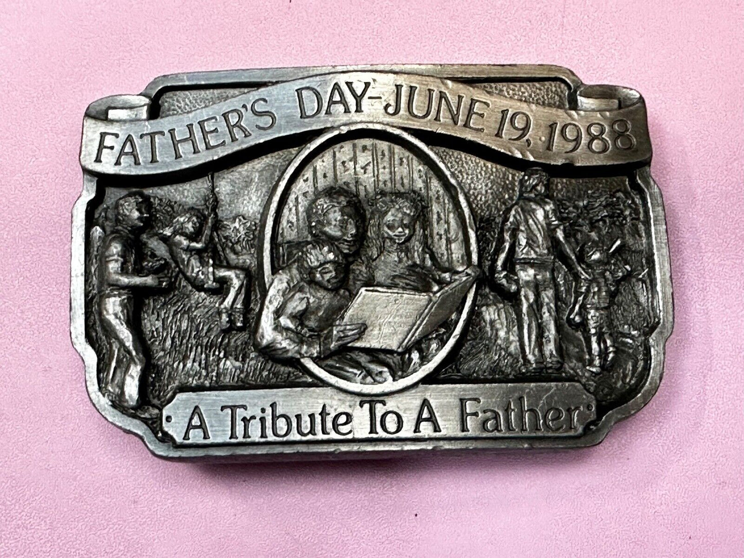 A Tribute to a Father Dad - Vintage Father's Day 1988 Belt Buckle by Creative