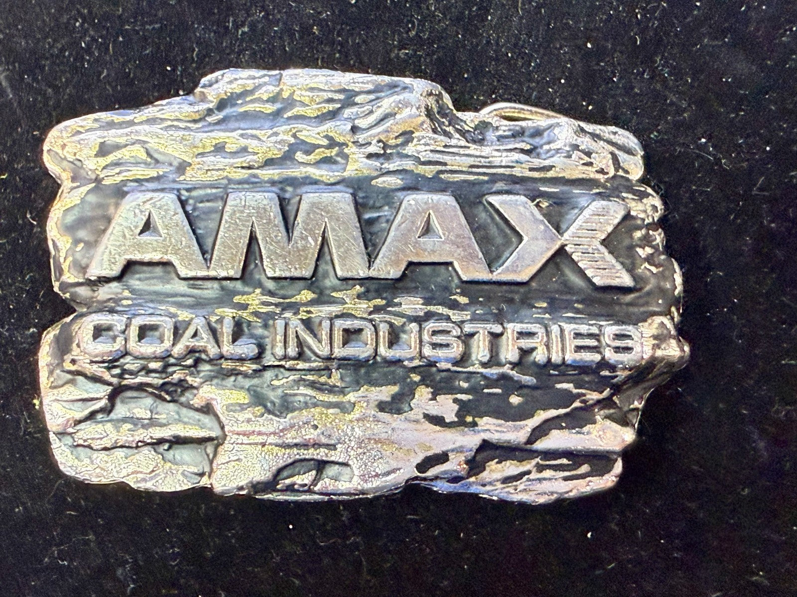 AMAX Coal Industries Mining Company Commemorative Vintage 70's Belt Buckle