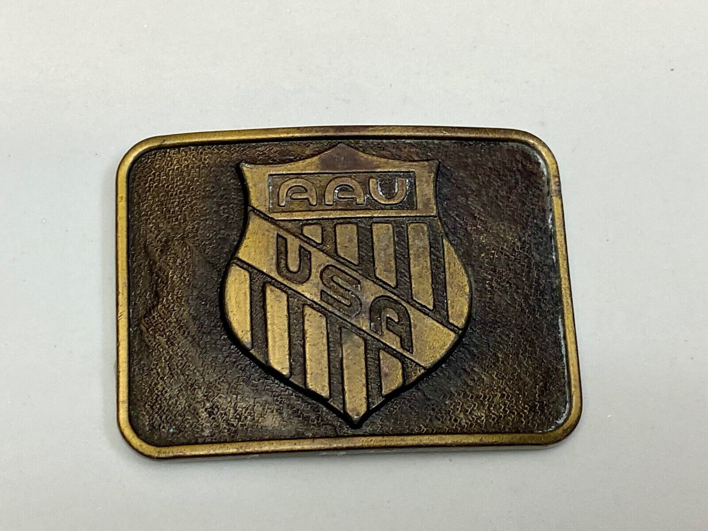 Amateur Athletic Union Aav-Usa Shield Emblem Vintage Belt Buckle 